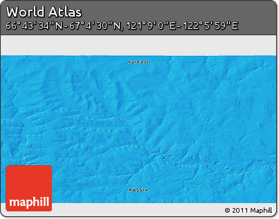 Political 3D Map of the Area around 66° 54' 2" N, 121° 37' 30" E