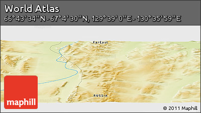 Physical Panoramic Map of the Area around 66° 54' 2" N, 130° 7' 30" E