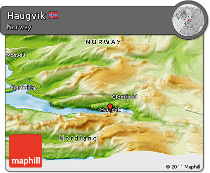 Physical 3D Map of Haugvik