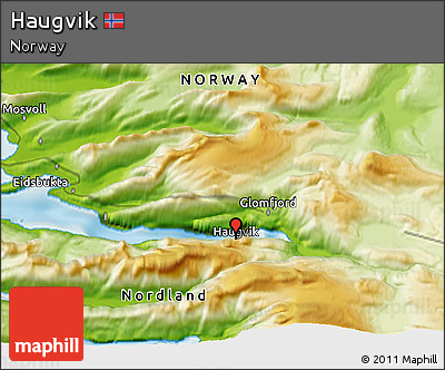 Physical 3D Map of Haugvik
