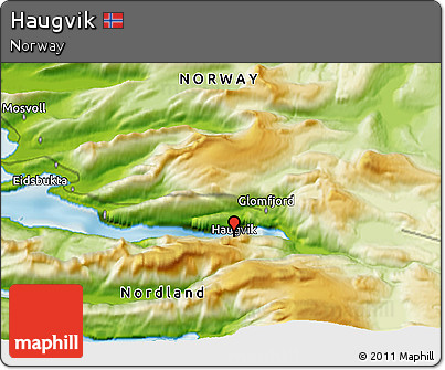 Physical 3D Map of Haugvik