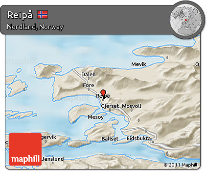 Shaded Relief 3D Map of Reipå