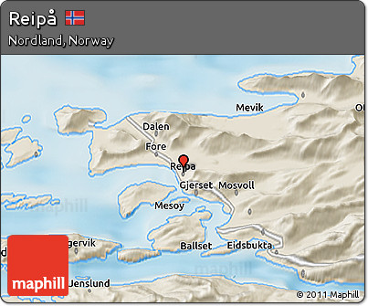 Shaded Relief 3D Map of Reipå