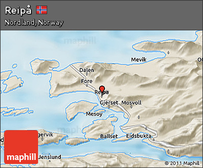 Shaded Relief 3D Map of Reipå