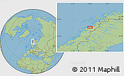 Savanna Style Location Map of the area around 66° 54' 2" N, 14° 31' 30" E