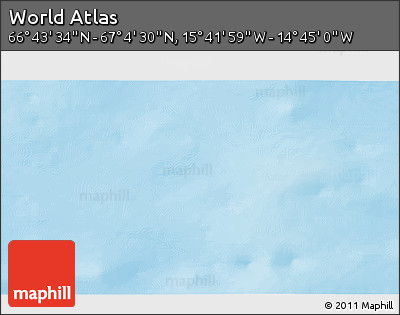 Shaded Relief 3D Map of the Area around 66° 54' 2" N, 15° 13' 29" W