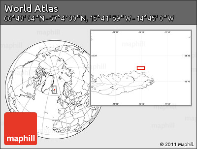 Blank Location Map of the Area around 66° 54' 2" N, 15° 13' 29" W