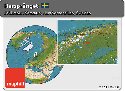 Satellite Location Map of Harsprånget