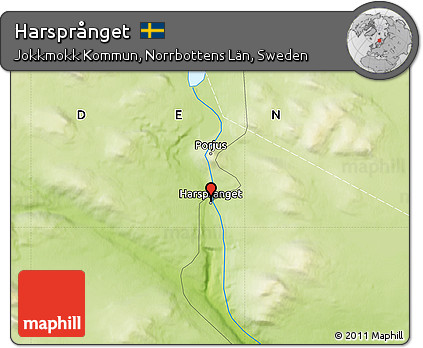 Physical Map of Harsprånget