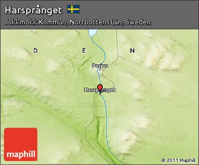 Physical Map of Harsprånget
