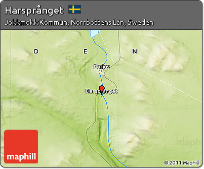 Physical Map of Harsprånget