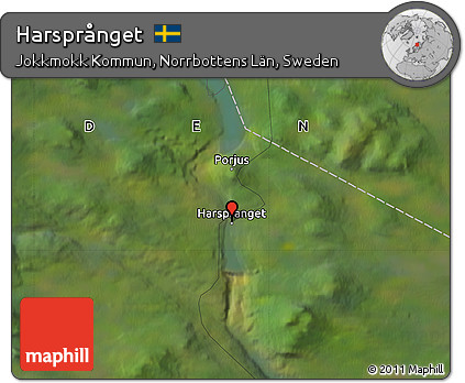 Satellite Map of Harsprånget