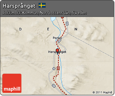 Shaded Relief Map of Harsprånget