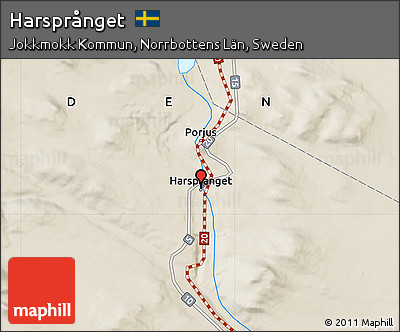 Shaded Relief Map of Harsprånget