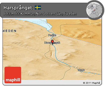 Political Panoramic Map of Harsprånget