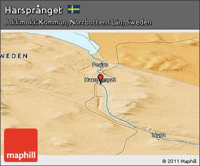 Political Panoramic Map of Harsprånget