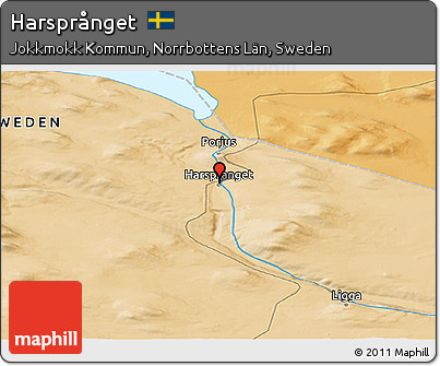Political Panoramic Map of Harsprånget