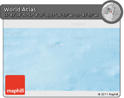 Shaded Relief 3D Map of the Area around 66° 54' 2" N, 21° 10' 29" W