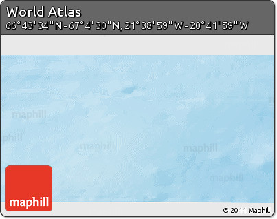 Shaded Relief 3D Map of the Area around 66° 54' 2" N, 21° 10' 29" W