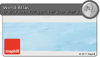Shaded Relief Panoramic Map of the Area around 66° 54' 2" N, 21° 10' 29" W