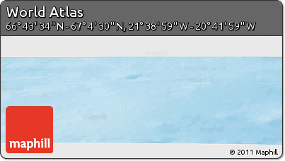 Shaded Relief Panoramic Map of the Area around 66° 54' 2" N, 21° 10' 29" W
