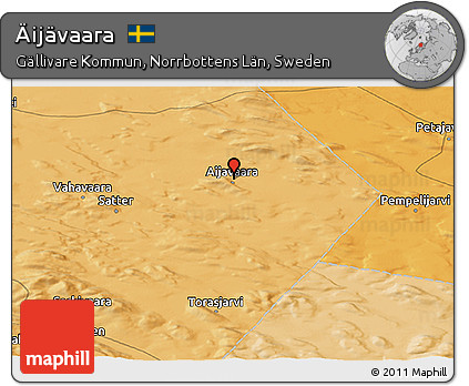 Political Panoramic Map of Äijävaara
