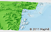 Political 3D Map of the area around 66° 54' 2" N, 33° 55' 29" W