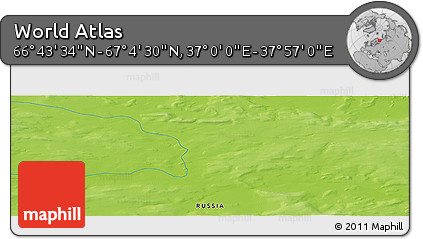 Physical Panoramic Map of the Area around 66° 54' 2" N, 37° 28' 30" E