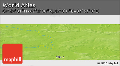 Physical Panoramic Map of the Area around 66° 54' 2" N, 37° 28' 30" E