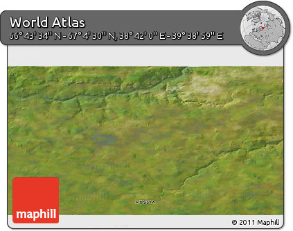 Satellite 3D Map of the Area around 66° 54' 2" N, 39° 10' 29" E