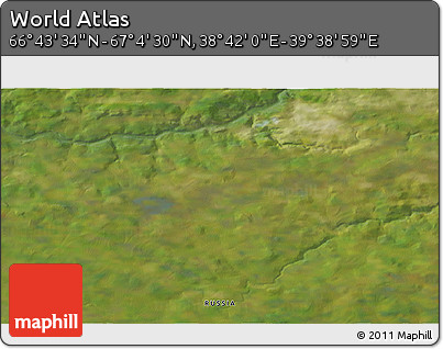 Satellite 3D Map of the Area around 66° 54' 2" N, 39° 10' 29" E