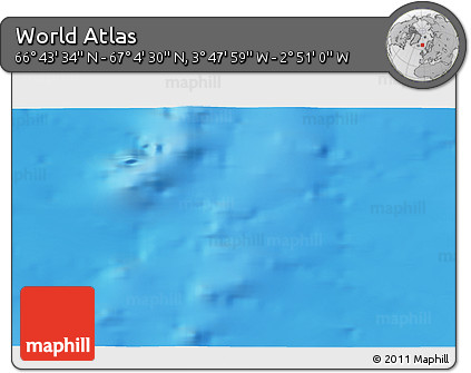 Physical 3D Map of the Area around 66° 54' 2" N, 3° 19' 30" W