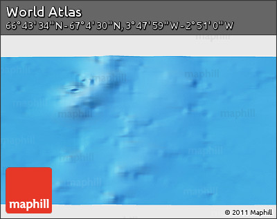 Physical 3D Map of the Area around 66° 54' 2" N, 3° 19' 30" W