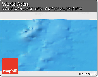 Physical 3D Map of the Area around 66° 54' 2" N, 3° 19' 30" W