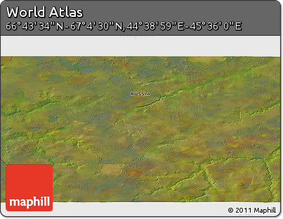 Satellite 3D Map of the Area around 66° 54' 2" N, 45° 7' 30" E