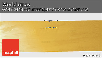 Physical Panoramic Map of the Area around 66° 54' 2" N, 49° 13' 30" W