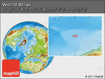Physical Location Map of the Area around 66° 54' 2" N, 4° 19' 30" E
