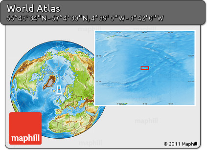 Physical Location Map of the Area around 66° 54' 2" N, 4° 10' 30" W