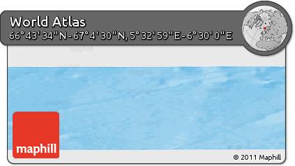 Physical Panoramic Map of the Area around 66° 54' 2" N, 6° 1' 30" E