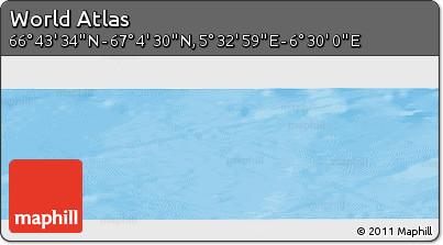 Physical Panoramic Map of the Area around 66° 54' 2" N, 6° 1' 30" E