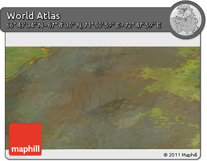 Satellite 3D Map of the Area around 66° 54' 2" N, 72° 19' 29" E