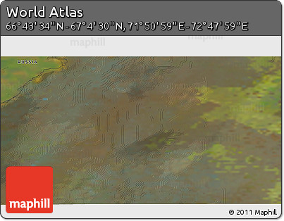 Satellite 3D Map of the Area around 66° 54' 2" N, 72° 19' 29" E