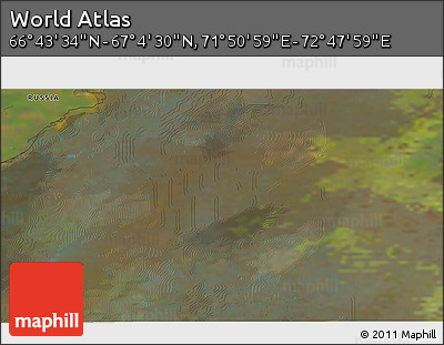 Satellite 3D Map of the Area around 66° 54' 2" N, 72° 19' 29" E