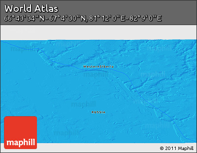 Political 3D Map of the Area around 66° 54' 2" N, 81° 40' 30" E