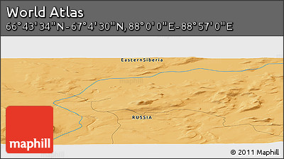 Political Panoramic Map of the Area around 66° 54' 2" N, 88° 28' 29" E