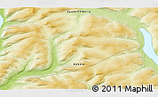 Physical 3D Map of the area around 66° 54' 2" N, 94° 25' 30" E