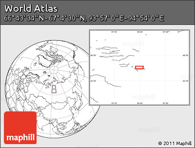 Blank Location Map of the Area around 66° 54' 2" N, 94° 25' 30" E