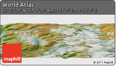 Satellite Panoramic Map of the Area around 66° 54' 2" N, 94° 25' 30" E