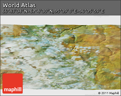 Satellite 3D Map of the Area around 66° 54' 2" N, 96° 7' 30" E