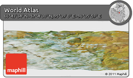 Satellite Panoramic Map of the Area around 66° 54' 2" N, 96° 7' 30" E